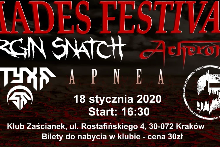 Klub Studio - Hades Festiwal: Virgin Snatch, Acheront, Styxx i inni klubzascianek - Hades Festiwal: Virgin Snatch, Acheront, Styxx i inni